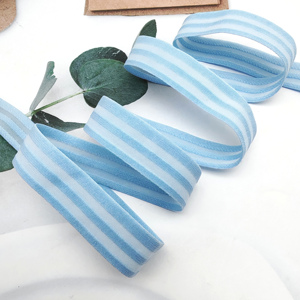 Sangle élastique jacquard en nylon bleu avec logo personnalisé 1,5 cm pour sous-vêtements et vêtements féminins, sangle tissée, bande, ceinture - Product Image 1