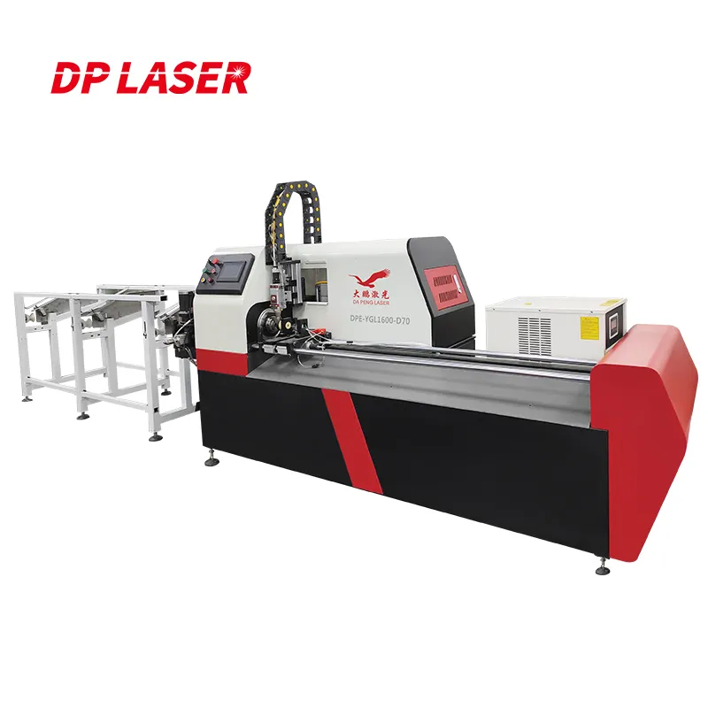 Automatic Unloading Metal Tube CNC Fiber Laser Cutting Machines With Servo Follow-Up Support System