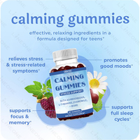 Gummies apaisantes pour le sommeil 5-en-1 : L-Théanine, Ashwagandha, GABA, Camomille, Mélisse