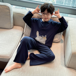 Nouvel Arrivage 2026 – Ensemble <span class=keywords><strong>Pyjama</strong></span> Garçon Automne en <span class=keywords><strong>Polaire</strong></span> Thermique Rayé à Manches Longues Deux Pièces en Polyester - Product Image 1