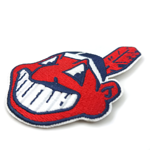 Patch brodé personnalisé fait main MLB <span class=keywords><strong>Cleveland</strong></span> <span class=keywords><strong>Indians</strong></span> en sergé avec bordure découpée au laser et couleur personnalisée pour casquettes - Product Image 3