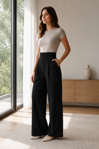 <span class=keywords><strong>Pantaloni</strong></span> Sportivi <span class=keywords><strong>Estivi</strong></span> da <span class=keywords><strong>Donna</strong></span> a <span class=keywords><strong>Vita</strong></span> Alta, Gamba Larga, <span class=keywords><strong>con</strong></span> <span class=keywords><strong>Elastico</strong></span>, Comodi, Vestibilità Ampia, Tinta Unita, Traspiranti, Taglia XL - Product Image 6