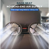 Ventilateur de refroidissement de siège de voiture noir à 3 vitesses, 120W, charge USB, double tête, rotation à 360 degrés, refroidisseur de cou pour accessoires de voiture d'été
