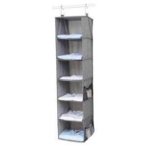 Fabric 6-<strong>Shelf</strong> Hanging Closet Organizer Collapsible Accessory <strong>Shelves</strong> <strong>Storage</strong> <strong>Box</strong> for Clothes Bedding Accessible Wardrobe Space - Product Image 1