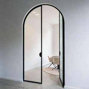 <span class=keywords><strong>Porte</strong></span> en arc bon marché avec lignes droites <span class=keywords><strong>Porte</strong></span> battante en verre à battant français en acier pour l'intérieur - Product Image 6