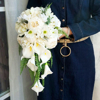 Bouquet de mariée artificiel en forme de goutte d'eau, style cascade, pour mariage, vente chaude en usine