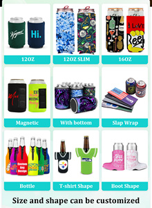 Manchon isotherme en néoprène vierge pour canette de bière 12oz, personnalisable avec logo imprimé - Product Image 4