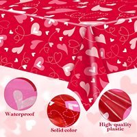 Nappe en plastique pour la Saint-Valentin, 54x107,8 pouces, rouge et blanche, pour la Saint-Valentin, les dîners et les fêtes