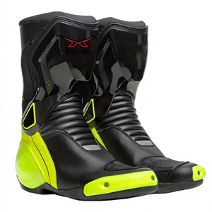 Botas de Motociclismo de Cuero Negro, Protectoras, Impermeables, Transpirables, de Secado Rápido, OEM Personalizadas para Adultos, para Todas las Estaciones - Product Image 1