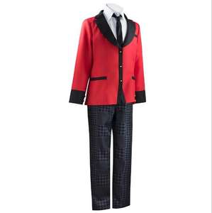 Costume de <span class=keywords><strong>cosplay</strong></span> Ecowalson <span class=keywords><strong>Kakegurui</strong></span> : joueur compulsif Manyuuda Kaede Suzui Ryota, uniforme masculin, veste rouge, pantalon imprimé, chemise - Product Image 4