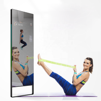 Miroir magique sur pied, prix d'usine, écran publicitaire interactif, miroirs de fitness intelligents