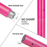 Poteau portable en acier inoxydable enduit de poudre rose Portatil de tube de sport et de divertissement facile à transporter pour Pole Dance