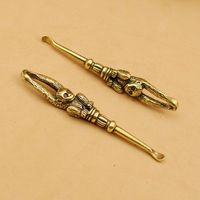 Cuillère d'oreille en laiton motif singe, vente en gros