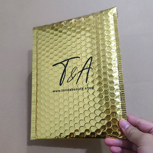 Giao hàng nhanh chóng vận chuyển Poly bong bóng bưu phẩm không thấm nước kim loại vàng bong bóng bưu phẩm đệm phong bì mua sắm túi siêu thị 50 cái - Product Image 3