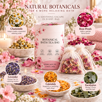 Teh Herbal Mandi Label Pribadi, Campuran Bunga Alami untuk Spa di Rumah yang Menenangkan, Rendaman Mawar Lavender Chamomile
