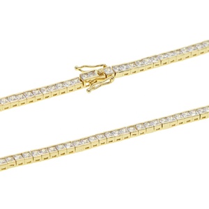 Pulsera de Tenis Rectangular con Circonitas, Chapada en Oro, de <span class=keywords><strong>20cm</strong></span>/21cm, Estilo Hip Hop, para Hombre - Product Image 3