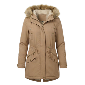 J008 -Hooded Safari <b>Jacket</b> Women Oversized Denim Windbreaker Autumn Plaid <b>Zipper</b> Utility Thin X-Long Polyester/Nylon for Jeans - Product Image 2