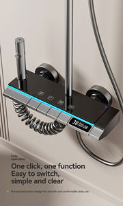 Ensemble de robinet de douche mural classique contemporain poli à double poignée avec noyau de valve en céramique Jet de pulvérisation à pause douce pour hôtels - Product Image 3