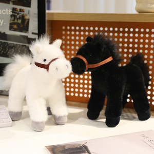 Simulación <span class=keywords><strong>Real</strong></span> de caballo de peluche de pie de juguete suave caballo lindo Mini marrón muñecos de peluche - Product Image 3