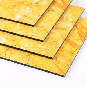 Sistema de color revestimiento de pared de piedra hoja acp precio de lista de mármol, granito de plástico de aluminio panel compuesto de fachada fabricante