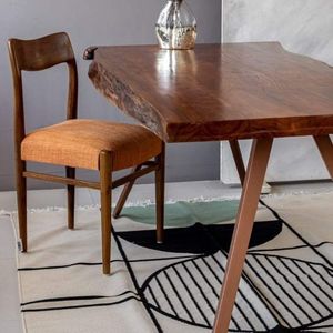 Luxury Solid Acacia Wood 6 Seater <b>Dining</b> <b>Table</b> with Metal Legs Modern Design <b>Dining</b> Furniture for Home Kitchen Restaurant - Product Image 1