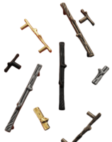 Poignées de tiroir et de porte de cuisine en alliage de zinc, style nordique moderne européen, en forme de tronc d'arbre, multicolores, vente directe usine