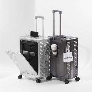 Valise cabine en aluminium de qualité supérieure, entièrement en alliage d'aluminium, coque rigide, valise tout en aluminium avec ports de charge, valise cabine en aluminium de 20 pouces - Product Image 1