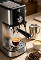 Machine à café expresso Anbolife Factory 20 bars avec buse vapeur, écran numérique, chauffage thermobloc, Cafetera De Expreso OEM ODM