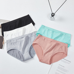 Culottes string sans couture taille haute pour femme, confort quotidien, sous-vêtements lissants, couleur unie, 85% polyester + 15% élasthanne - Product Image 2