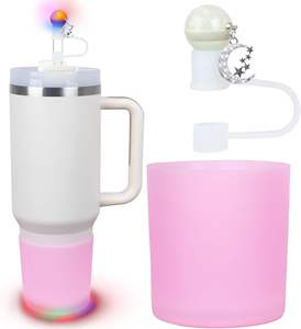 Glow <b>Boot</b> 40oz 30oz for Stanley Cup Glow Straw <b>Cover</b> Cap for Tumblers Silicone Straw <b>Cover</b> Topper & Silicone <b>Boot</b> - Product Image 1