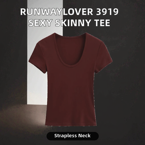 เสื้อยืดคอร์ดูรอยวินเทจทรงเข้ารูปเซ็กซี่สำหรับผู้หญิงรุ่นใหม่ล่าสุดปี 2026 แบบสั่งทำพิเศษ - Product Image 2