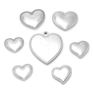 Stainless Steel Heart Pendant 6pcs Set Smooth Finish DIY Jewelry Findings For Necklace Bracelet <b>Ring</b> Making - Product Image 1