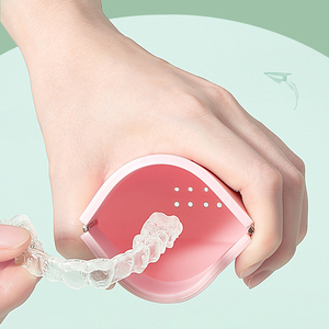 Chuyên nghiệp chất lượng cao tùy chỉnh logo Silicone Vật liệu răng giả lưu trữ chỉnh hình răng giữ trường hợp hàm răng giả trường hợp - Product Image 2