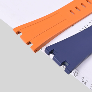 Bracelet de montre en caoutchouc 28mm FKM compatible avec AP Bracelet en caoutchouc <span class=keywords><strong>bleu</strong></span> marine orange Bracelet de plongée sport Vente directe d'usine - Product Image 6