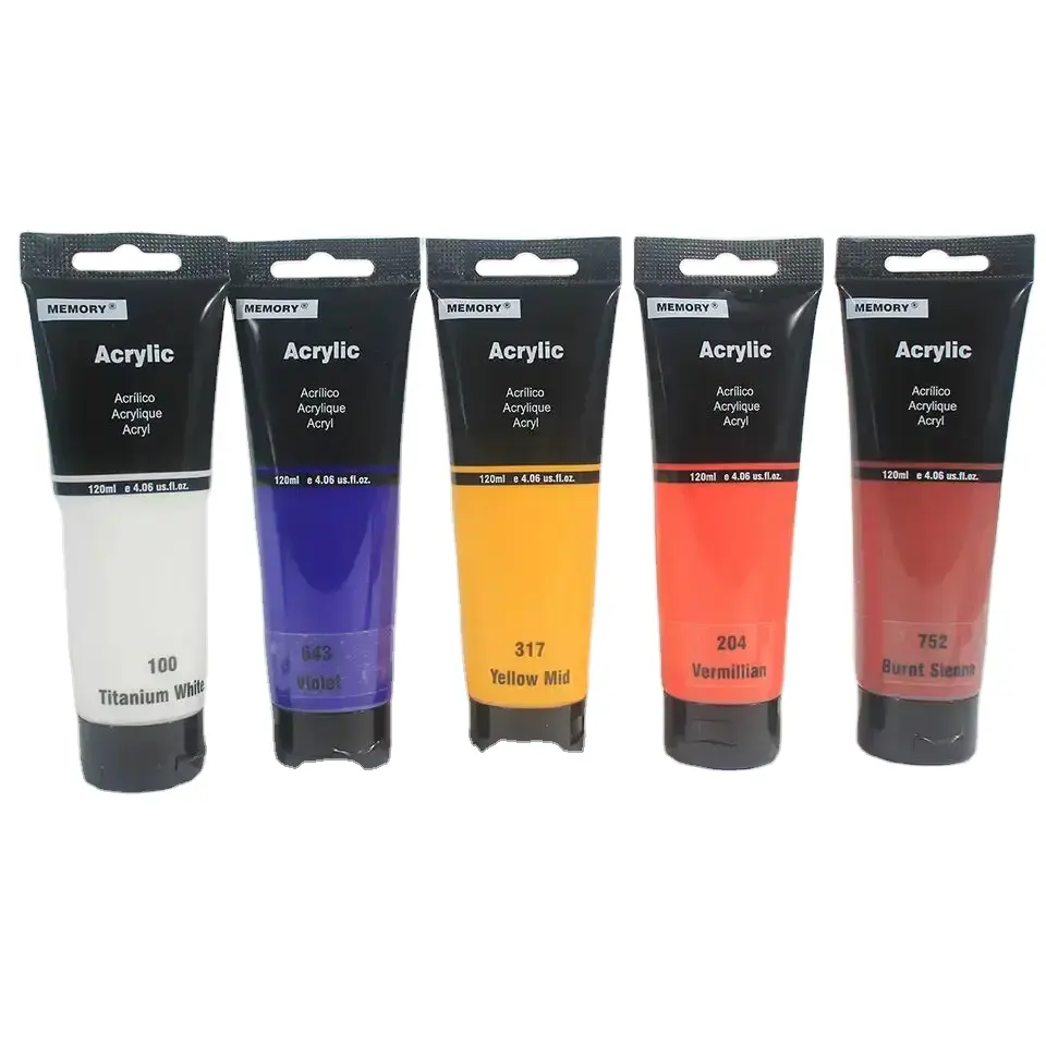 Memory brand 120ml Artist Acrylic Paint in tube 78 colors available