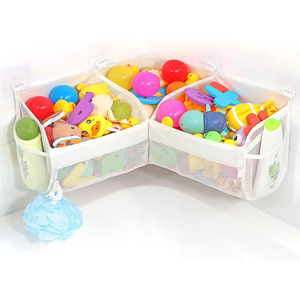 Organisateur de jouets de bain pour enfants avec conception à accès rapide et plusieurs compartiments Pochette de rangement murale portable en maille - Product Image 1