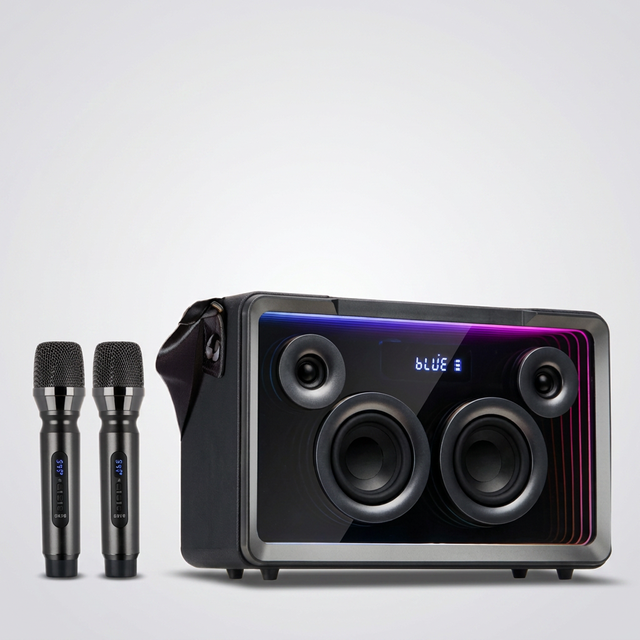 SKD Portable Karaoke Machine Systems Outdoor Blue Tooth Speaker With Wireless Karaokes RGB Light Dual Singing Microphone Speaker
