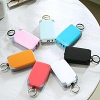Estación de Energía Portátil Pequeña M-QUEEN, Mini Banco de Energía con Llavero, 2000mAh/4000mAh, Cable Integrado, Iluminación LED, Li-Polímero, Superventas