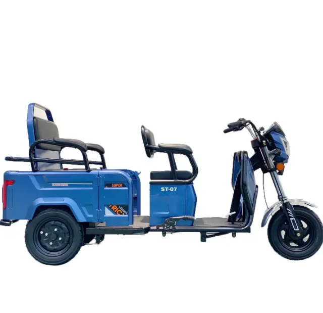 Electric 3 wheel adult cargo tricycle with two big seats for family and kids cargo and passenger trike