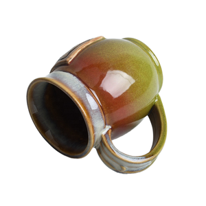 <span class=keywords><strong>แก้ว</strong></span>เซรามิคลายนูนสำหรับให้เป็นของขวัญถ้วยเซรามิกเคลือบสีเขียวน้ำตาลทำด้วยมือโลโก้ได้ตามต้องการ - Product Image 4