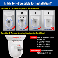 Siège de toilette bidet non électrique avec pression d'eau réglable, lavage arrière et hygiène féminine, compatible PP, O, V, D pour salle de bain