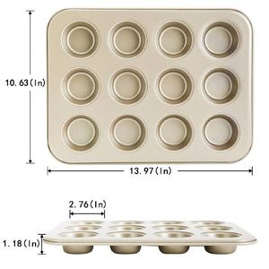 Plateau à pâtisserie demi-rond en acier inoxydable, <span class=keywords><strong>plaque</strong></span> à <span class=keywords><strong>pizza</strong></span> en aluminium de 14 pouces, <span class=keywords><strong>plaque</strong></span> à muffins jumbo de 6 tasses, <span class=keywords><strong>plaque</strong></span> à tarte en métal, <span class=keywords><strong>plaque</strong></span> à pâtisserie en aluminium - Product Image 2