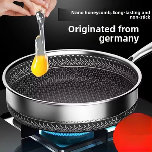 Utensilios de Cocina con Revestimiento Nano Honeycomb de Calidad Superior, Aptos para Todo Tipo de Estufas, Sartén Antiadherente de <span class=keywords><strong>Doble</strong></span> Cara de Acero Inoxidable Sin Tapa - Product Image 1