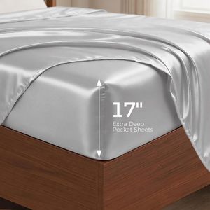 Juego <span class=keywords><strong>de</strong></span> Sábanas King Size <span class=keywords><strong>de</strong></span> Lujo Estilo Europeo, 100% Viscosa <span class=keywords><strong>de</strong></span> Bambú, 400 Hilos, Frescas, Suaves, Transpirables, Certificadas Oeko-TEX - Product Image 4