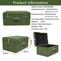 Valise de transport portable antichoc en plastique rigide pour outils, étanche et protectrice, en rotomoulage