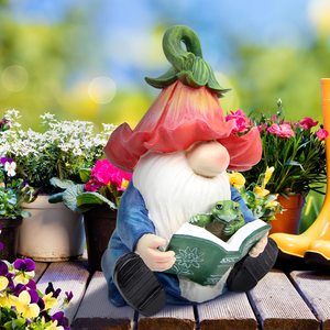 Vườn Gnome bức tượng nhựa Gnome bức tượng ôm rùa năng lượng mặt trời đèn Led ngoài trời mùa hè trang trí cho sân vườn trang trí - Product Image 5
