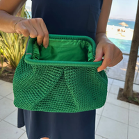Pochette en coton crochet faite à la main OEM pochette femmes été Strew sacs de plage personnalisé mariée raphia pochette sac à main cadeaux pour elle