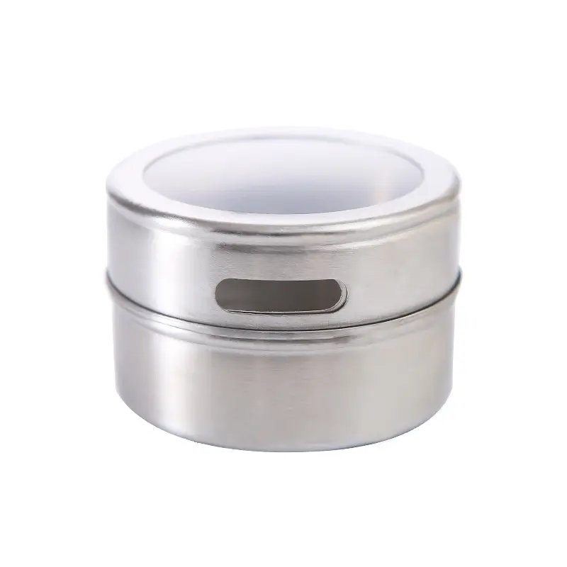 canister can pot metal magnet set box stainless steel magnetic tin containers spice jar Drop Shipping