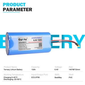 6.4V 15AH <span class=keywords><strong>LiFePO4</strong></span> 태양광 리튬 배터리 시스템 RV 보트 요트 모터 백업 리튬 이온 배터리 팩 - Product Image 3