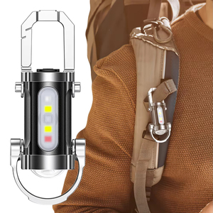 Mini <b>Flashlight</b> Multifunctional Portable Keychain Torch USB <b>Rechargeable</b> Ultralight Camping <b>Flashlight</b> for Camping Hiking - Product Image 5